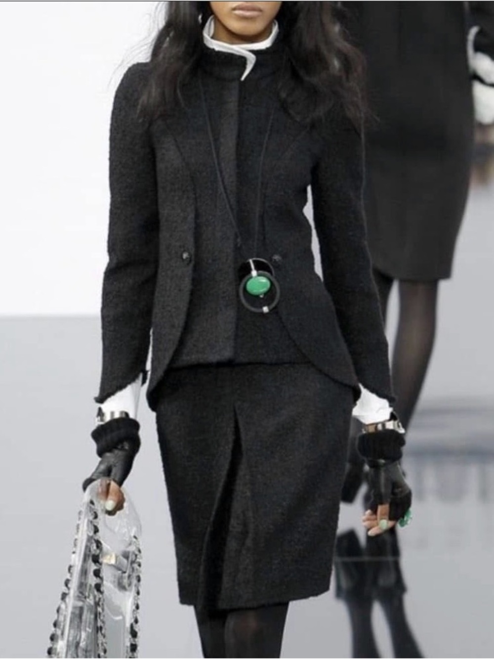 Chanel Black Tweed Skirt NEW